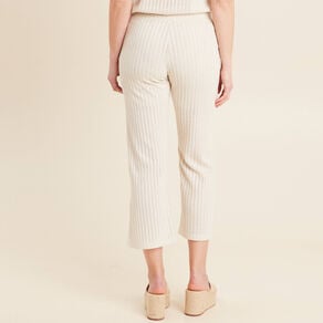 pantalon maille large ecru femme Pantalon maille large ecru femme