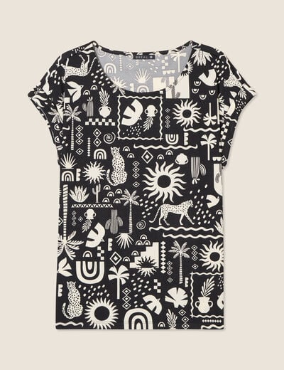 T-shirt manches courtes noir femme