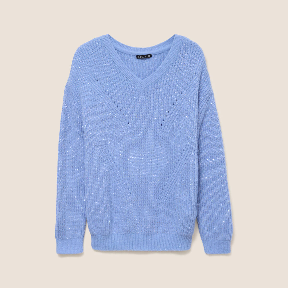 Pull manches longues bleu ciel femme