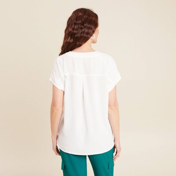 blouse manches courtes ecru femme Blouse manches courtes ecru femme
