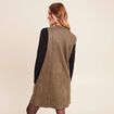 Robe chasuble su&eacute;dine vert kaki femme