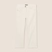 Pantacourt droit taille standard ecru femme