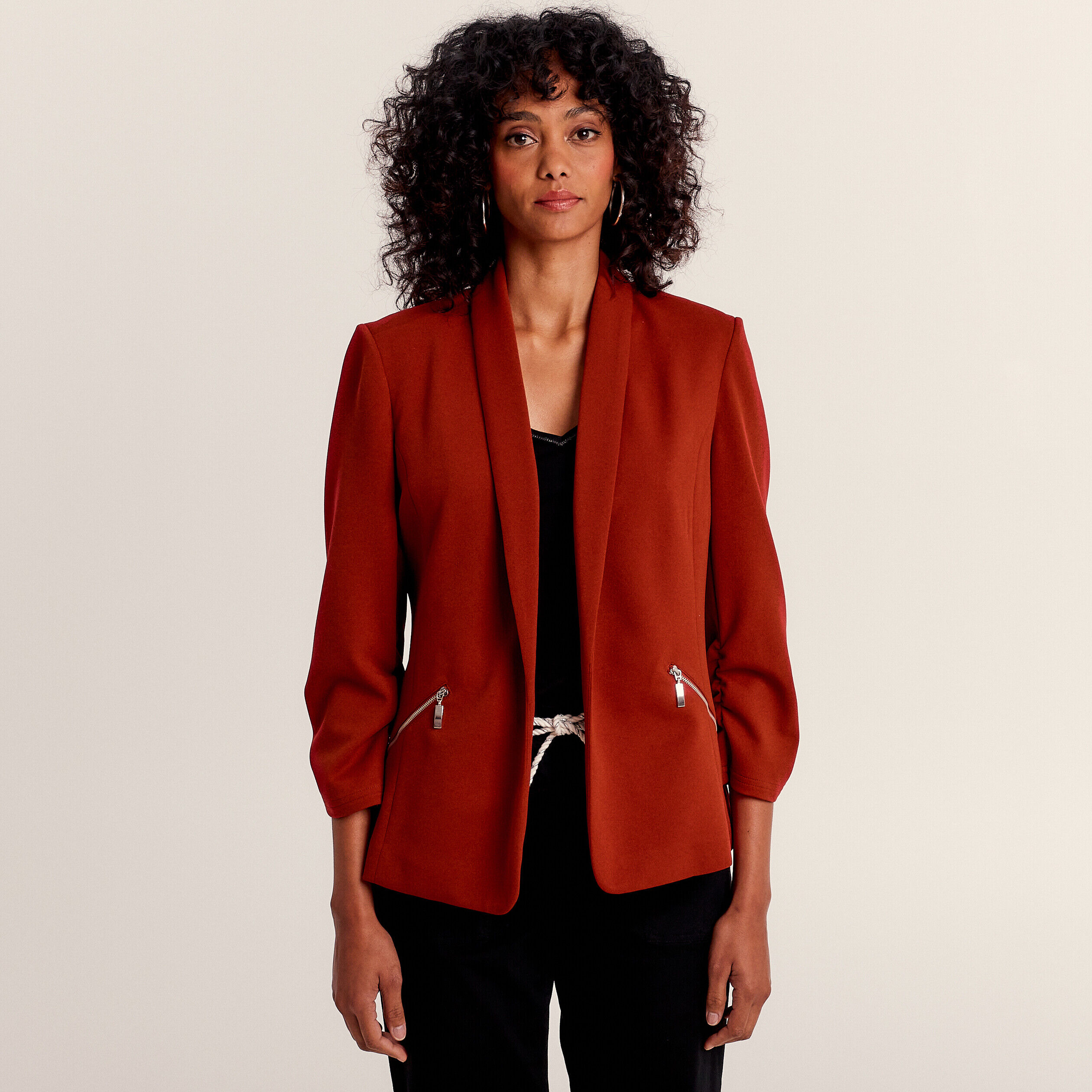 Blazer rouge top bordeaux femme