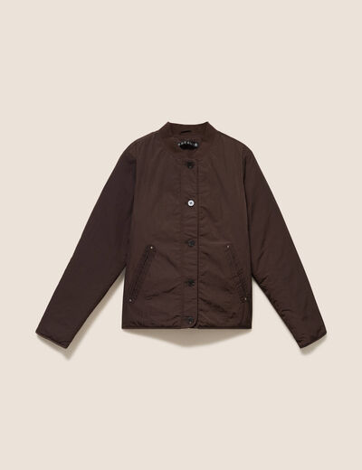 Doudoune doubl&eacute;e marron fonc&eacute; femme