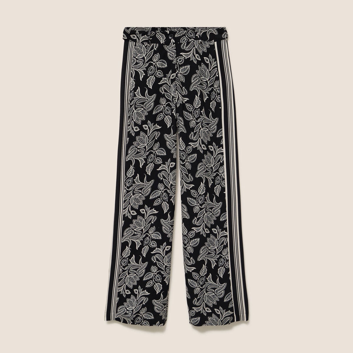 Pantalon fluide coupe large noir femme