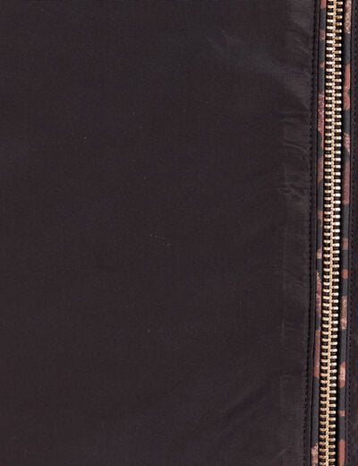 Parka cintr&eacute;e r&eacute;versible &agrave; capuche marron femme