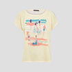 T-shirt manches courtes jaune clair femme