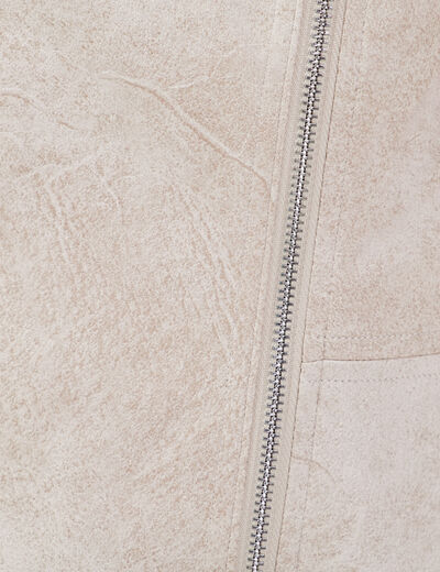 Veste droite zippée beige femme
