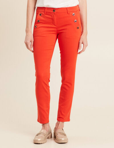 Pantalon ajusté 7/8ème orange foncé femme