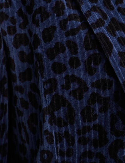 Veste tailleur velours bleu femme