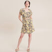 Robe droite ceintur&eacute;e vert femme