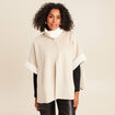 Poncho cape coupe ample ivoire femme