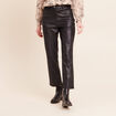 Pantalon similicuir droit 7/8&egrave;me noir femme