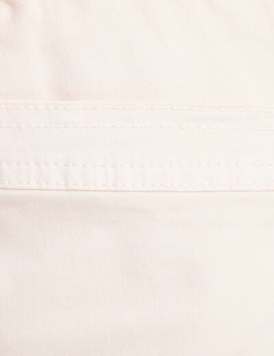 Pantalon coupe droite à coulisse ivoire femme