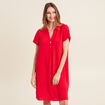 Robe droite manches courtes rouge femme