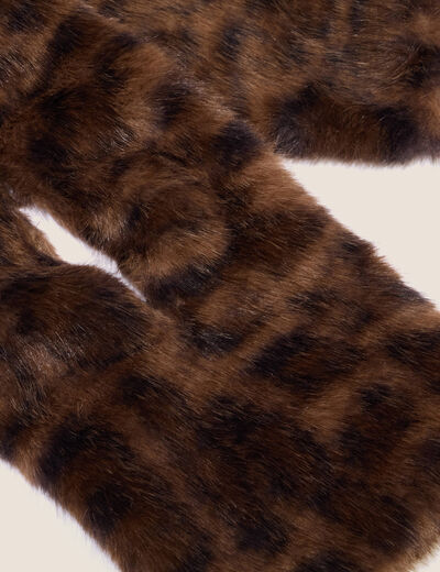 Cache-cou en fausse fourrure marron femme