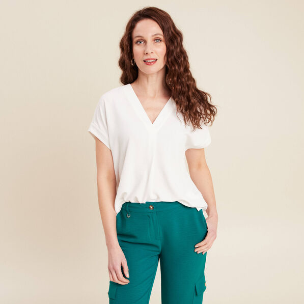 blouse manches courtes ecru femme Blouse manches courtes ecru femme
