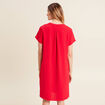 Robe droite manches courtes rouge femme