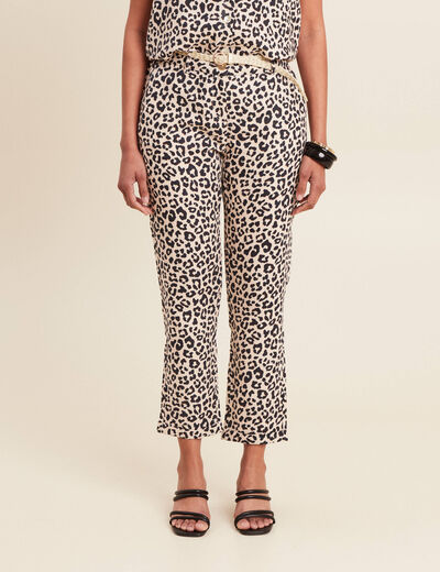 Pantalon à ceinture sable femme