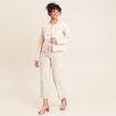Veste cintr&eacute;e r&eacute;versible manches longues beige femme