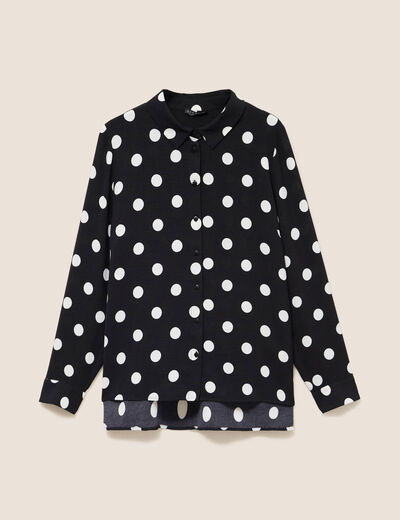 Chemise fluide manches longues noir femme