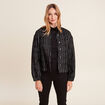 Veste droite boutonn&eacute;e noir femme
