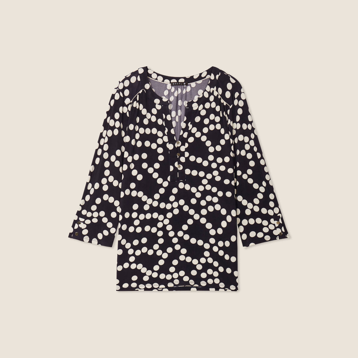 Blouse manches 3/4 noir femme
