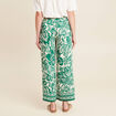 Pantalon large taille haute ecru femme