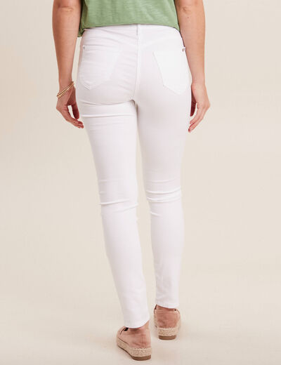 Pantalon léger taille standard long blanc femme