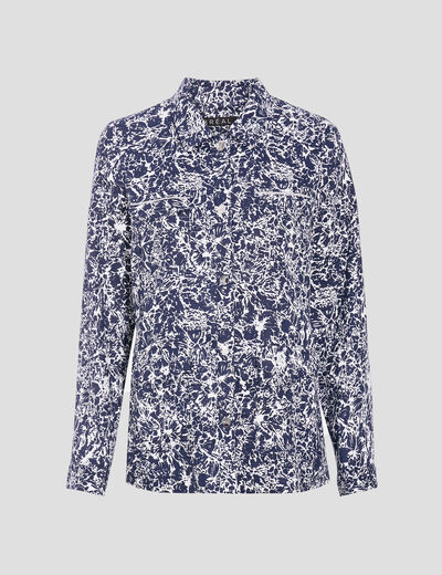 Veste droite boutonnée ecru femme