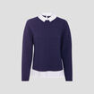 T-shirt manches longues bleu fonc&eacute; femme