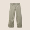 Pantalon droit 7/8&egrave;me taille bascul&eacute;e gris femme