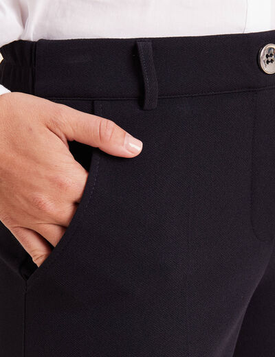 Pantalon large pinces bleu foncé femme