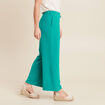 Pantalon coupe large avec pan vert &eacute;meraude femme