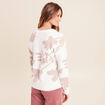 Pull col rond manches longues beige femme