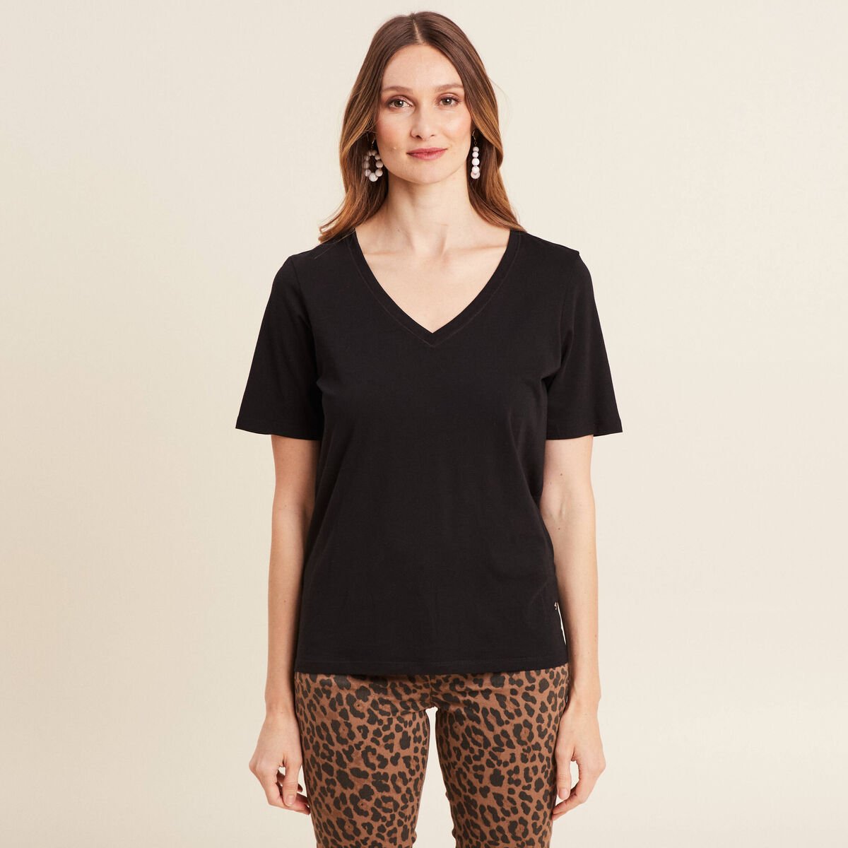 T-shirt manches courtes noir femme