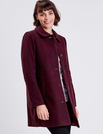 Manteau évasé boutonné noir femme