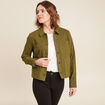Veste boutonnée vert olive femme
