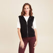 Gilet droit mi-long &agrave; capuche noir femme