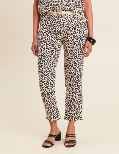 Pantalon à ceinture sable femme