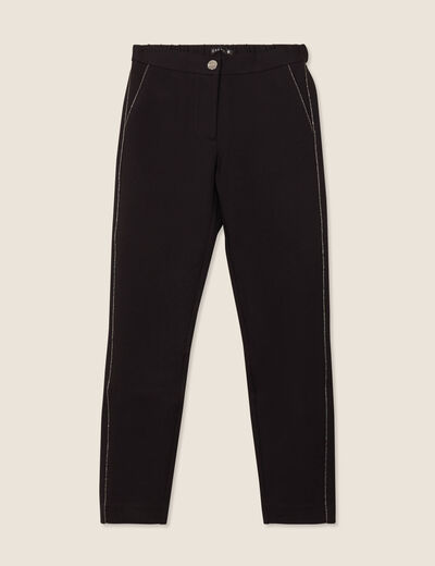 Pantalon chino ajusté 7/8ème noir femme