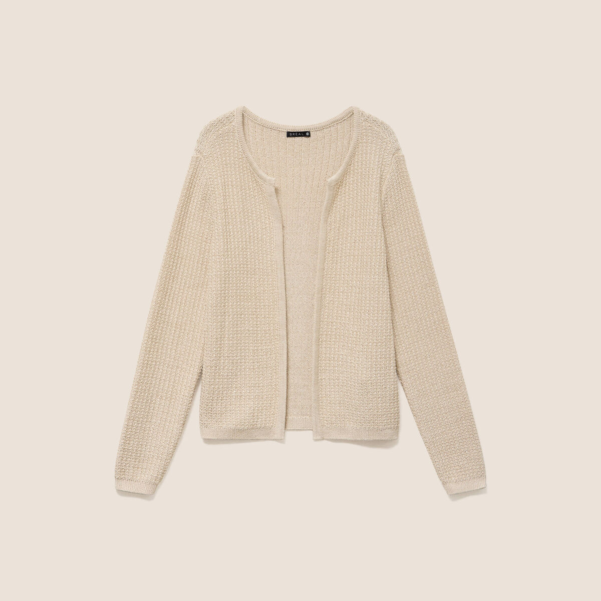 Gilet col rond couleur or femme