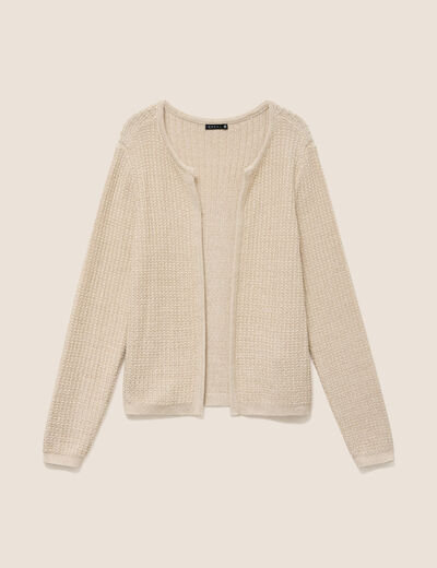 Gilet col rond couleur or femme
