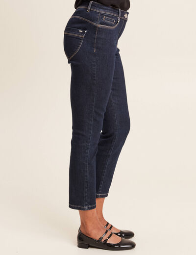 Jean droit 7/8ème denim brut femme