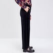 Pantalon large velours noir femme