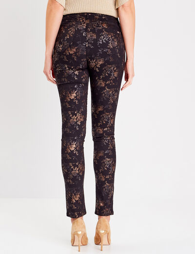 Pantalon ajusté denim noir femme
