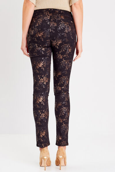 Pantalon ajusté denim noir femme