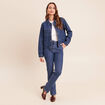 Jean coupe droite taille haute denim stone femme