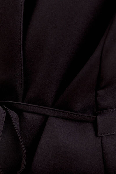 Veste col châle ceinturée noir femme