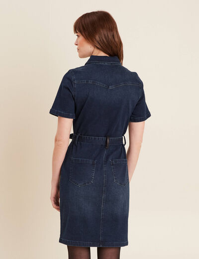 Robe ajustée en jean denim brut femme